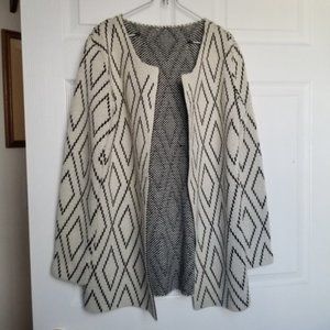 Boho long sleeve cream knit sweater cardigan